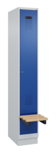C+P Armoire vestiaire Evolo PLUS avec banc suspendu, largeur de compartiment 300 mm
