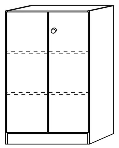 Armoire à portes battantes Up and Down, 3 hauteurs des classeurs, gris/gris