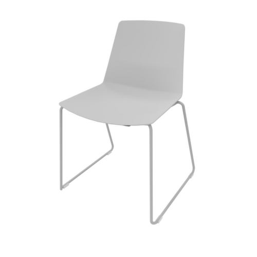 Quadrifoglio Siège visiteur Clue, assise gris, Piètem. semelles