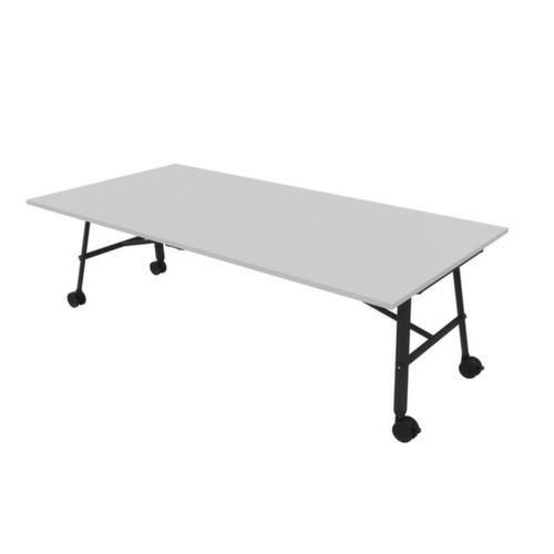 Quadrifoglio Table pliante Serenity, hauteur x largeur x profondeur 750 x 2400 x 1200 mm, panneau gris