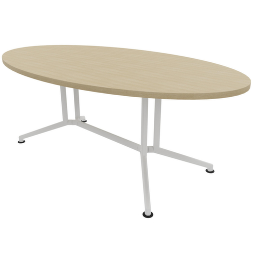 Quadrifoglio Table de conférence X2, largeur x profondeur 2400 x 1100 mm, panneau chêne