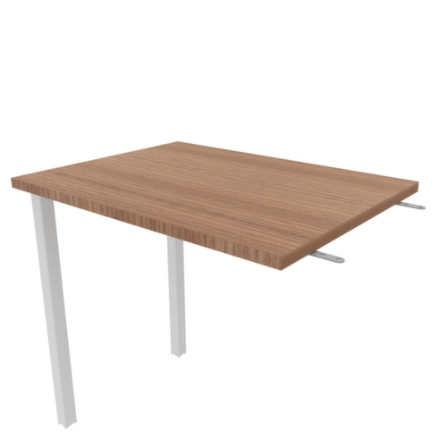 Quadrifoglio Table de rallonge Practika pour bureau avec piètement 4 pieds, largeur x profondeur 800 x 600 mm, plaque noyer Canaletto