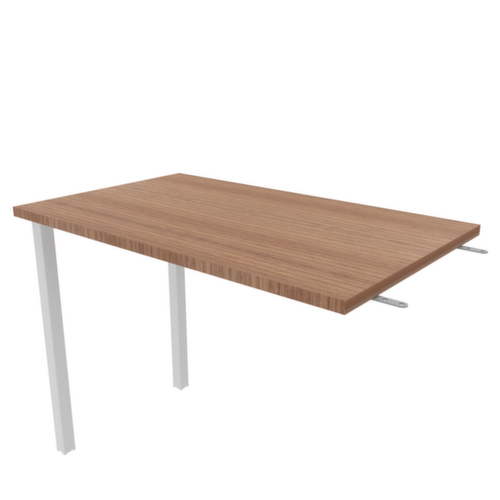 Quadrifoglio Table de rallonge Practika pour bureau avec piètement 4 pieds, largeur x profondeur 1000 x 600 mm, plaque noyer Canaletto