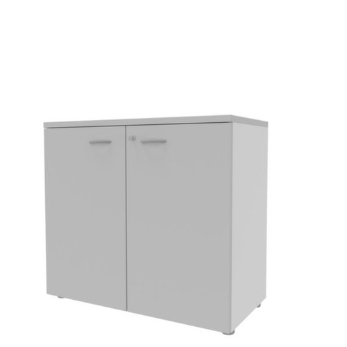 Quadrifoglio Armoire de bureau Practika, 2 hauteurs des classeurs, blanc/gris