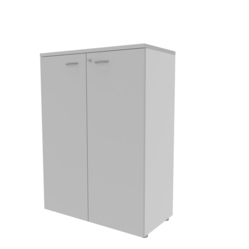 Quadrifoglio Armoire de bureau Practika, 3 hauteurs des classeurs, blanc/gris