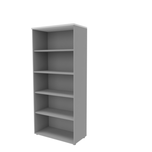 Quadrifoglio Rayonnage de bureau Practika, largeur 900 mm, 5 HC, aluminium/blanc