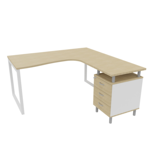 Quadrifoglio Ensemble de bureaux Practika avec 1 bureau, 1 caisson à poser