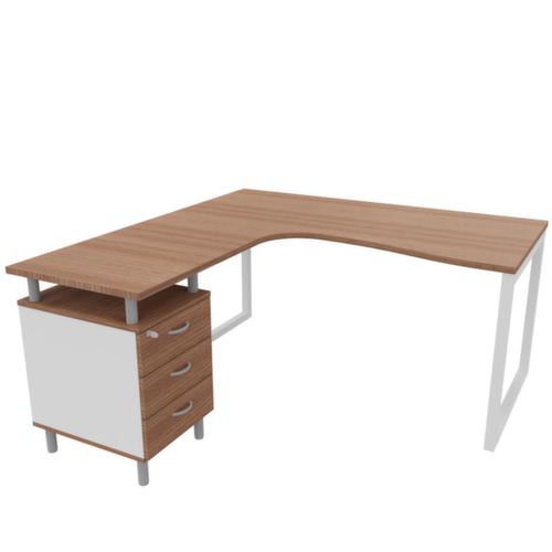 Quadrifoglio Ensemble de bureaux Practika avec 1 bureau, 1 caisson à poser