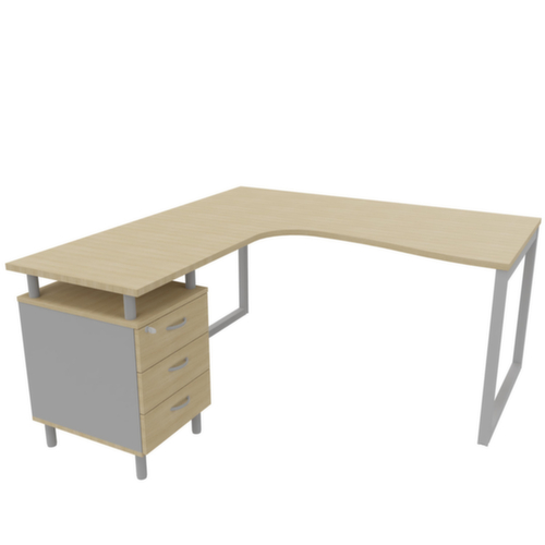 Quadrifoglio Ensemble de bureaux Practika avec 1 bureau, 1 caisson à poser