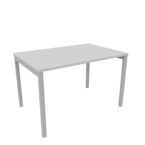 Quadrifoglio Bureau Practika avec piètement 4 pieds, largeur x profondeur 1200 x 800 mm, plaque gris