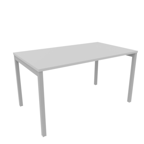Quadrifoglio Bureau Practika avec piètement 4 pieds, largeur x profondeur 1400 x 800 mm, plaque gris