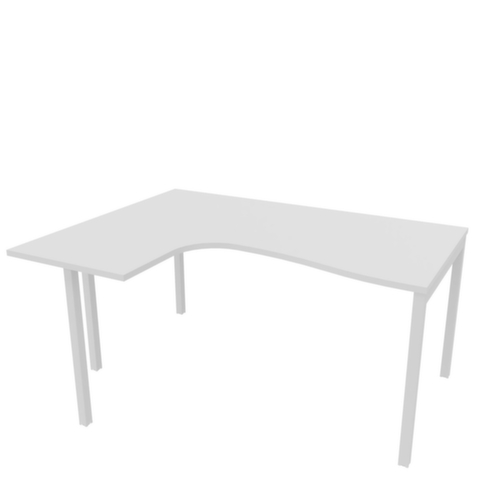 Quadrifoglio Bureau d'angle Practika, piètement 4 pieds, largeur 1600 mm, blanc/blanc