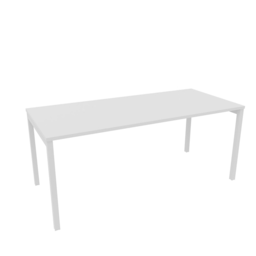Quadrifoglio Bureau Practika avec piètement 4 pieds, largeur x profondeur 1800 x 800 mm, plaque blanc