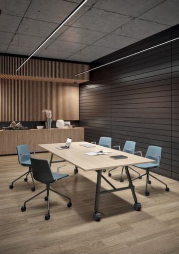 Quadrifoglio Table pliante Serenity, hauteur x largeur x profondeur 750 x 2400 x 1200 mm, panneau gris