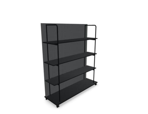 .mdd rayonnage mobile TANCA, largeur 1600 mm, RAL9005 noir foncé