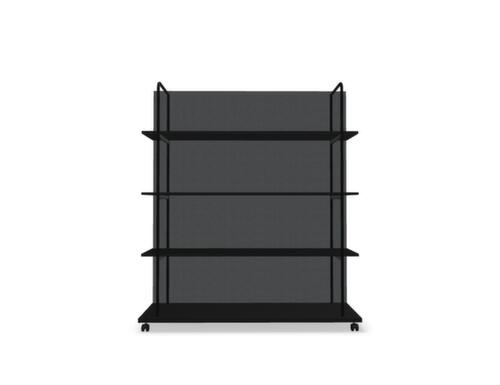 .mdd rayonnage mobile TANCA, largeur 1600 mm, RAL9005 noir foncé