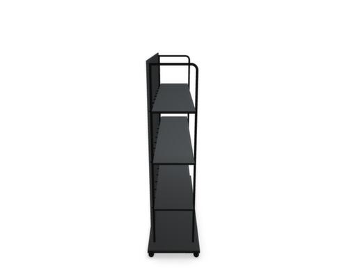 .mdd rayonnage mobile TANCA, largeur 1600 mm, RAL9005 noir foncé