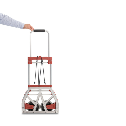 UDOBÄR diable de manutention en aluminium rabattable, force 100 kg, caoutchouc plein bandage