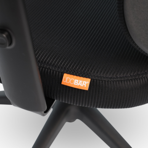 UDOBÄR chaise de bureau pivotante Shield avec mécanisme de basculement, dossier maille avec support, noir