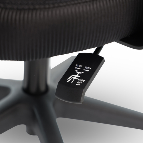 UDOBÄR chaise de bureau pivotante Shield avec mécanisme de basculement, dossier maille avec support, noir