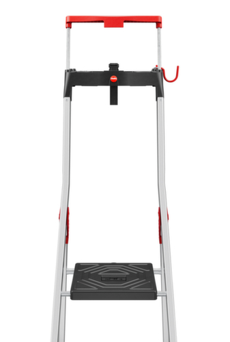 Hailo Escabeau utilisation d'un côté TopLine L100 avec étrier de sécurité extensible, 4 marches en tôle striée ultra profondes