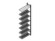 hofe Rayonnage sans boulons pour classeurs élément suivant, 7 tablettes, RAL9005 noir foncé/RAL9006 aluminium blanc