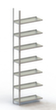 META Rayonnage à boulonner pour classeurs élément suivant, 7 tablettes, RAL7035 gris clair