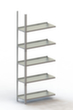 META Rayonnage à boulonner pour classeurs élément suivant, 5 tablettes, RAL7035 gris clair
