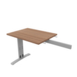 Quadrifoglio Table de rallonge Practika pour bureau avec piètement en C, largeur x profondeur 800 x 600 mm, plaque noyer Canaletto