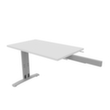 Quadrifoglio Table de rallonge Practika pour bureau avec piètement en C, largeur x profondeur 1000 x 600 mm, plaque blanc