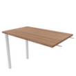 Quadrifoglio Table de rallonge Practika pour bureau avec piètement 4 pieds, largeur x profondeur 1000 x 600 mm, plaque noyer Canaletto