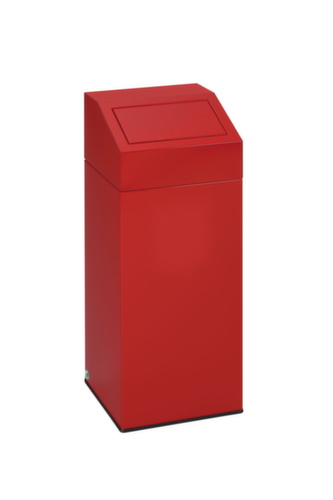 Collecteur de recyclage étiquette autocollante incl., 76 l, RAL3000 rouge vif, couvercle rouge
