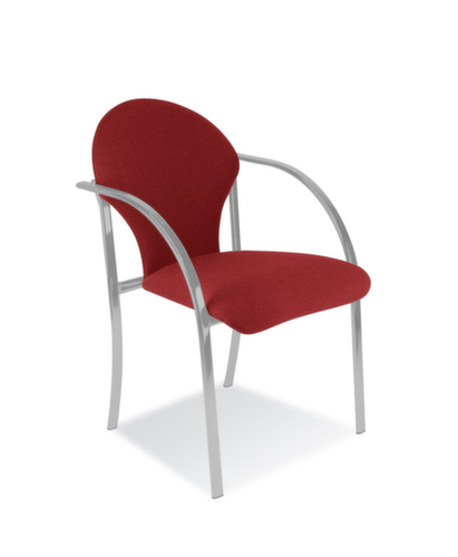 Nowy Styl Siège visiteur avec accoudoirs courbés, assise tissu (100 % polyoléfine), rouge foncé  L