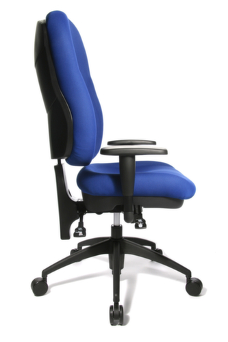 Topstar Siège de bureau pivotant avec assise galbée et capitonnage très épais, bleu  L