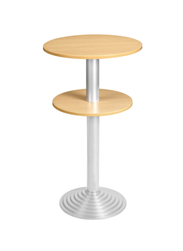 Table haute avec pied à disque, Ø 600 mm, panneau hêtre  L