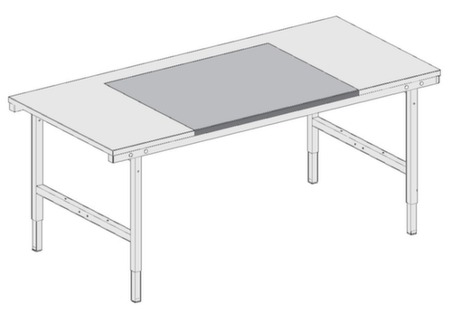 Rocholz Support en acier inoxydable 2000 pour table d'emballage, largeur x profondeur 1000 x 800 mm  L