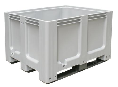 Bac grand volume pour entrepôts frigorifiques, capacité 610 l, gris, 3 patins  L