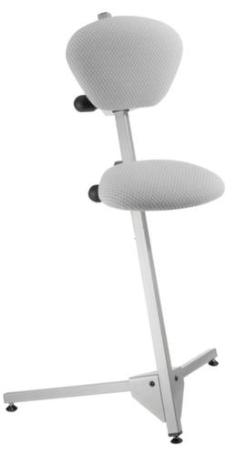 Kappes Siège assis-debout ErgoPlus 3000 avec dossier, hauteur d’assise 600 - 900 mm, assise gris clair