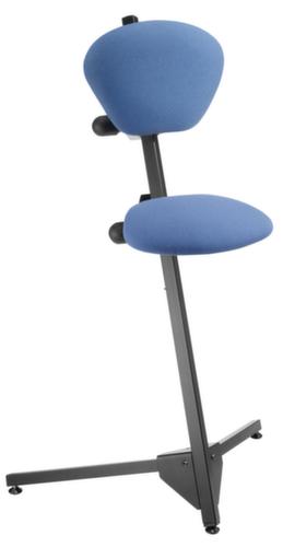 Kappes Siège assis-debout ErgoPlus 3000 avec dossier, hauteur d’assise 600 - 900 mm, assise bleu
