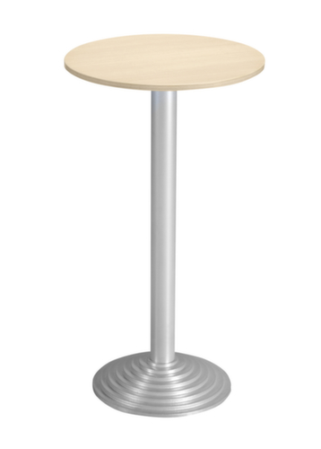 Table haute avec pied à disque, Ø 600 mm, panneau érable  L