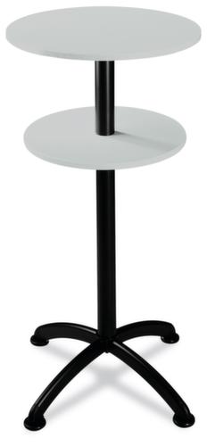 Table haute avec 2 plateaux, Ø 600 mm, panneau gris clair  L