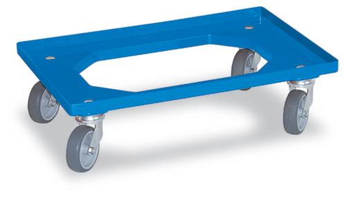 Chariot à caisse avec cadre à angle ouvert, force 250 kg, bleu  L