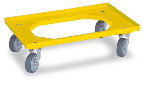 Chariot à caisse avec cadre à angle ouvert, force 250 kg, jaune  L