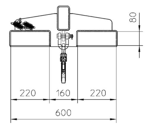 Bauer Bras de charge rigide, force 2500 kg, avec revêtement en zinc anti-corrosion  L