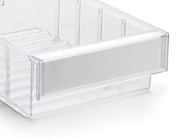 Treston bac pour petites pièces transparent avec grande poignée encastrée, transparent, profondeur 500 mm  L