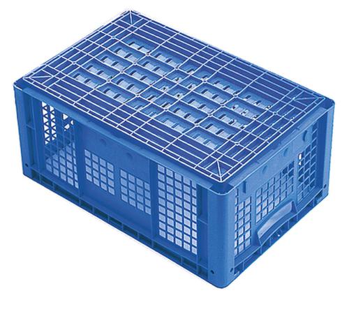 Euronorm empilage Ergonomic base de conteneur Ergonomic perforée, bleu, capacité 9,8 l  L