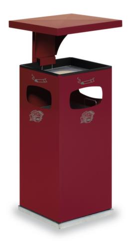 Cendrier poubelle avec 3 ouvertures d'introduction, rouge pourpre  L