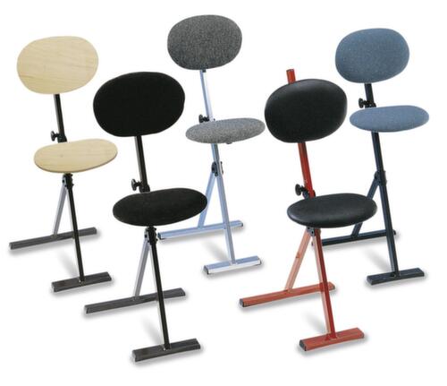 Kappes Siège assis-debout rabattable ErgoPlus® avec dossier, hauteur d’assise 550 - 900 mm, piètement gris clair  L