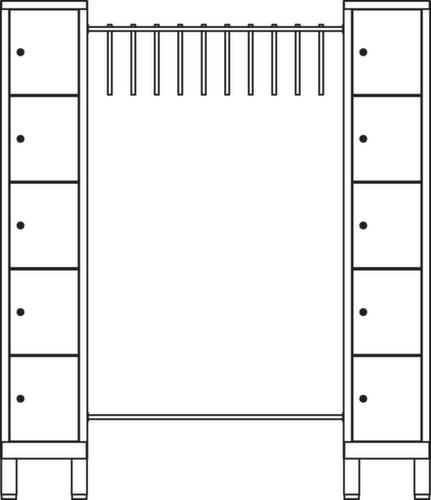 C+P Vestiaire à casiers Evolo avec portes décor bois, largeur 1600 mm  L