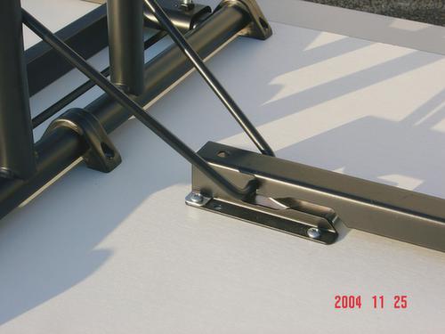 Table pliante semi-ronde combinable, Ø 1400 mm, panneau hêtre  L